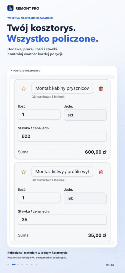RemontPro — Kosztorysy