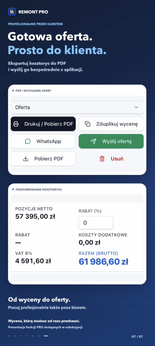 RemontPro — Oferta PDF